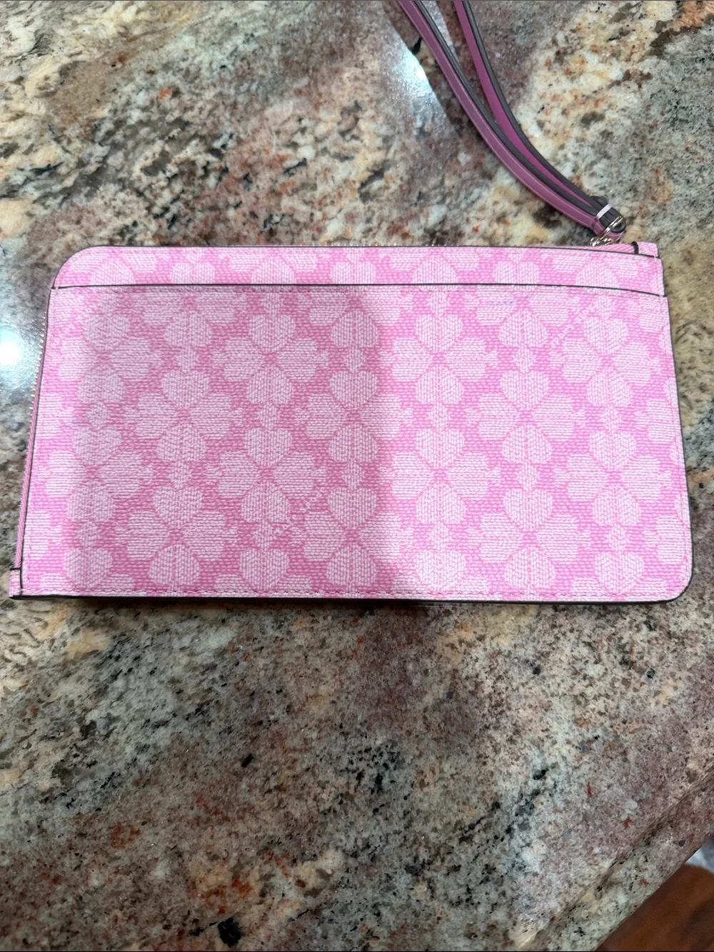 kate spade pink floral wristlet clutch pouch